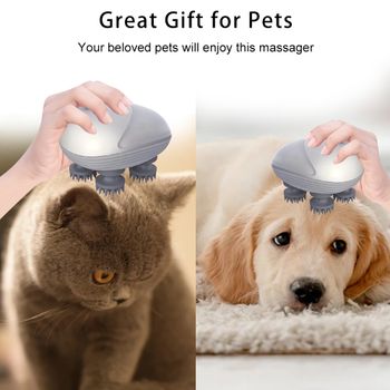 Electric Massager Cat Pet Body Health Care Relax Shoulder Leg Arm Neck Deep Tissue Head Scalp Massage Kneading Vibration Device - Random Color