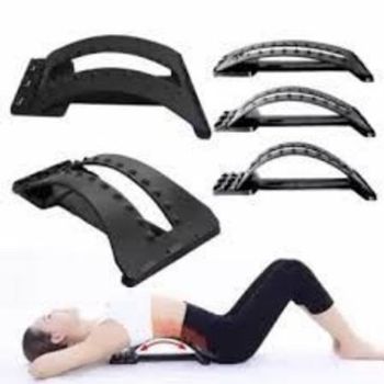 Adjustable Back Stretcher Lumbar Support Stretching Device Posture Corrector for Upper and Lower Back Pain Relief random color