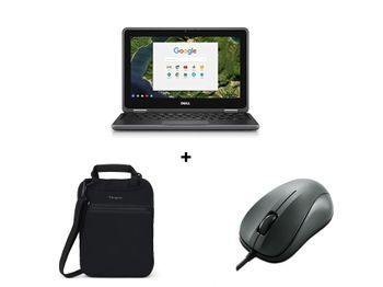 Chromebook 3180 (2017) Laptop With 11.6-Inch Display, Intel Celeron N3060 Processor/3rd Gen/4GB RAM/16GB SSD/256MB Intel HD Graphics 400 English Black + Targus Bag + Mouse