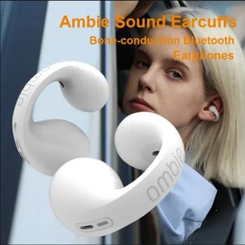 True Wireless Earbuds AM-TW01 AMBIE, Earcuffs Upgrade Pro Bluetooth Ear Clips (White)