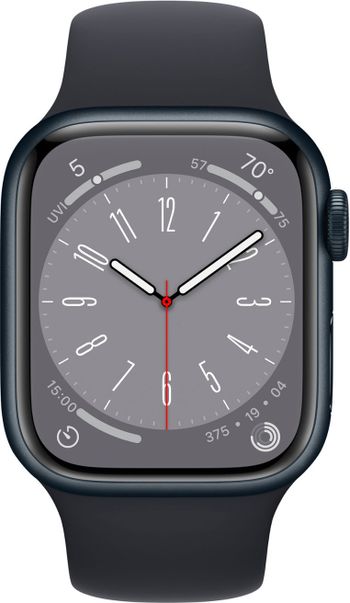 Apple Series 8 41MM (MNU83LL/A) GPS Smart Watch Aluminum Case with Midnight Sport Band - ML- Midnight