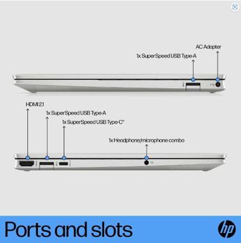 HP Pavilion Aero Laptop 13-be2057AU 2023 13.3 Inch diagonal WQXGA (2560*1600) Display AMD Ryzen 5 7535U 16 MB L3 cache 6 cores 12 threads AMD Radeon Graphics, HDMI, USB type C, US Backlit Keyboard Fingerprint Recognition Windows 11 Home 512GB SSD - 16 GB