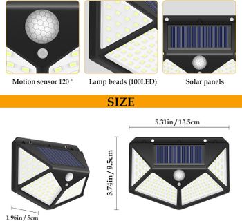 100 LED Outdoor Solar Lights Waterproof & 3 Lighting Modes 4-Pack Combo for Garage Roof & Basement - Brighten Your Spaces with Eco-Friendly Power!"