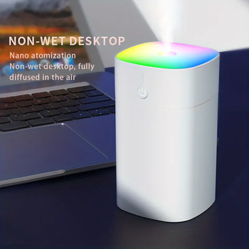 Humidifier Mini USB Air Humidifier 400Ml with Colorful Night Light Auto Off for Home Car Bedroom Office