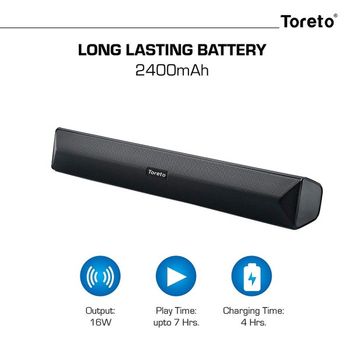 TORETO Wireless Soundbar Blast (tor-327) With Infrared Wireless Remote Control