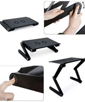 T8 Laptop Stand Portable T8 Multifunctional Laptop Stand Table Foldable T8 Multifunctional Folding Laptop Table - Black