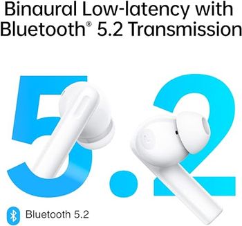 OPPO Enco Buds2 Wireless Headphone, Up to 28 Hours of Listening Time, Noise cancellation, White, ETE41, X21E1, One Size