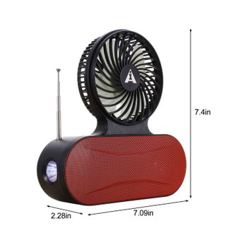 Solar Energy Power 5W Portable Solar Panel Speaker with Fan Flash light for Outdoor Activities Mobile Phone Bluetooth Speakers random color