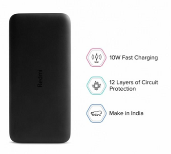 Xiaomi 10000mAh Redmi Power Bank Portable Charger, Dual Input and Output Ports, 37Wh High Capacity, External Battery Pack Compatible with iPhone, Samsung, Android Devices and Other Smart Devices