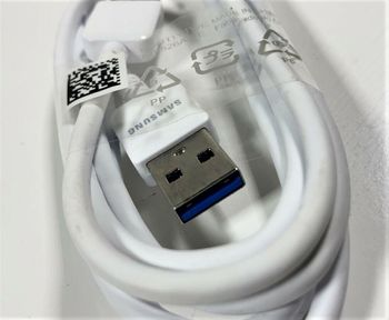 كابل بيانات USB 3.0 أصلي من سامسونج ET-DQ11Y1WE لـ جالكسي S5 / جالكسي نوت 3 - كابل مزامنة وسلك شحن ، 58 بوصة - أبيض