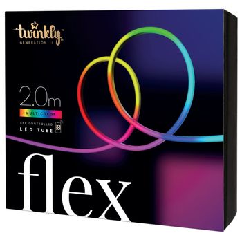 مجموعة المبتدئين Twinkly FLEX (2 متر) - 192 LEDs RGB Light أنبوب ضوء مرن يتحكم فيه التطبيق مع 16 مليون لون مذهل ، إضاءة تزيين المنزل الذكي في الأماكن المغلقة ، اتصال BT + WiFi ، Gen II