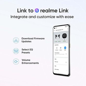 Realme TechLife Buds T100 Bluetooth Truly Wireless in Ear Earbuds with mic AI ENC for Calls Google Fast Pair 28 Hours Total Playback with Fast Charging and Low Latency Gaming Mode - White