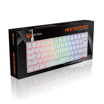 MEETION RGB Backlit Mini 61 Keys, 60% Mini Blue Switch Mechanical Keyboard Black MT-MK005