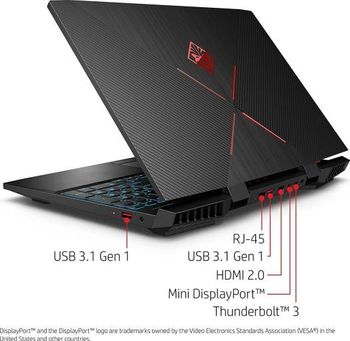 HP OMEN 15-DC1040 GAMING Core™ i7-8750H 2.2GHz 1TB+128GB SSD 16GB 15.6" (1920x1080) BT WIN10 Webcam NVIDIA® RTX 2070 8192MB Backlit Keyboard -SHADOW BLACK