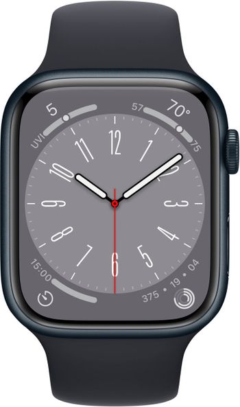 Apple MNUL3LL/A Series 8 45mm (GPS) Smart Watch Aluminum Case with Blue Midnight Sport Band M/L - Blue Midnight