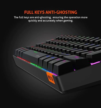 MEETION RGB Backlit Mini 61 Keys, 60% Mini Blue Switch Mechanical Keyboard Black MT-MK005