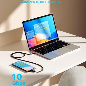 كابل USB 3.1 /3.2  فائق السرعة من النوع A إلى الجيل الثاني من النوع C (1 متر)، كابل شحن سريع 3 أمبير و10 جيجابت في الثانية M/M 20 بوصة لمزامنة البيانات متوافق مع جميع أجهزة