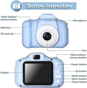 Genius Yunsye Kids Camera 1080P Camera for Kids Children Digital Video Cameras for Girls Birthday Toy Gifts 3-12 Year (Blue)