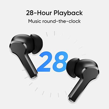 realme TechLife Buds T100 | IPX5 Water Resistance | Bluetooth 5.3 | up to 28 Hours Total Playback - (Black)