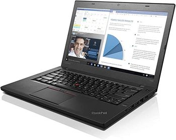 لينوفو لابتوب ثينك باد T460 خفيف الوزن الترا بوك بمعالج انتل كور i5-الجيل السادس وذاكرة RAM 8GB وSSD 256GB وشاشة 14 انش وويندوز 10 برو (مجدد)