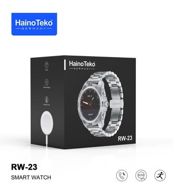 Haino Teko Germany RW23 ساعة ذكية من الفولاذ المقاوم للصدأ تعمل بالبلوتوث للاتصال بنظام Android و Ios Silver