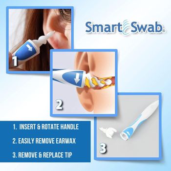 SMART SWAB Spiral Ear Cleaner Safe Ear Wax Removal Kit 16 Pcs with Soft Safe Spiral for Adults with Storage Case