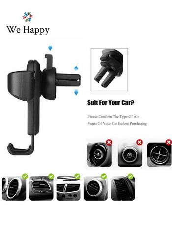 We Happy Gravity Car Mobile Holder Air Vent Clip Mount Phone Stand