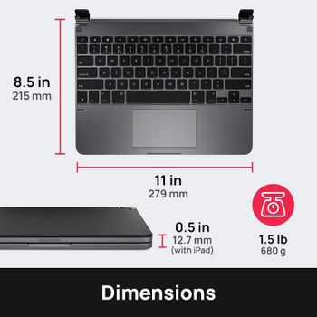 Brydge 12.9 Pro+ Wireless Keyboard with Trackpad for iPad Pro 12.9-inch (2020 & 2018) | Aluminum Wireless Bluetooth 5.0 Keyboard | Native Multi-Touch Trackpad | Backlit Keys | (Space Gray)