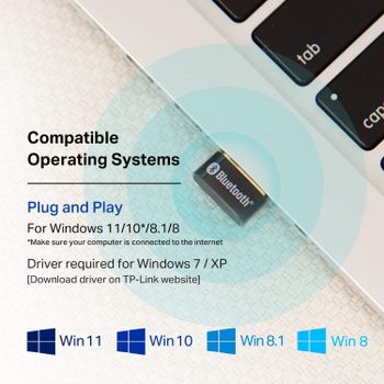 TP-Link USB Bluetooth Adapter for PC UB400, 4.0 Bluetooth Dongle Receiver Support Windows 11/10/8.1/8/7/XP for Desktop, Laptop, Mouse, Keyboard, Printers, Headsets, Speakers, PS4/ Xbox Controllers