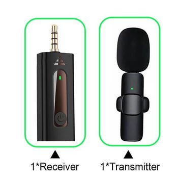 K35 Wireless Microphone For 3.5mm Supported Devices - Black