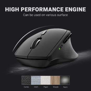 RAPOO MT550 Bluetooth Mouse, Multi-Devic Wireless Mice with 4 Adjustable DPI, Symmetrical Ergonomic Design, 12 Month Battery Life, for Laptop MacBook Apple, Black