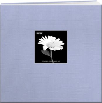 Pioneer MB-10CBFBBLU 12 Inch by 12 Inch Postbound Fabric Frame Cover Memory Book, Heavenly Blue