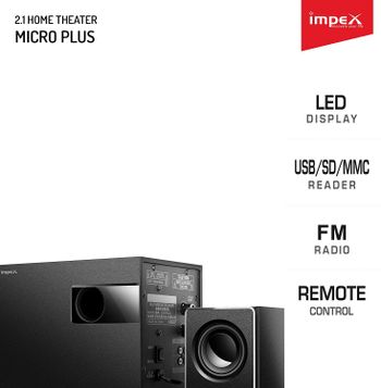 Impex  Micro R1 20W 2.1 Channel Multimedia Speaker with Acoustimass speaker technology Remote Control MP3/WMA/FM Radio