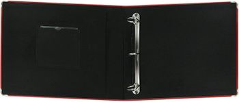 Pioneer 12-Inch by 12-Inch Sewn Leatherette 3-Ring Binder, Red