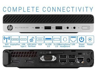 Hp EliteDesk 800 G3 ( Mini ) 7th Gen 7500T 2.7GHz core i5-8GB DDR4 Ram-256GB SSD-Wifi-VGA-Display Port-Usb3.0-Usb Type C- Win10 Pro licensed