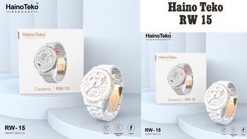 Haino Teko RW-15 Smartwatch Ceramic, 3 straps (Ceramic,Leather and Silicon), Heart Rate Sensor, Wireless charger, Battery Backup 1-2 Days Normal Usage, Bluetooth, Screen Size 46 mm