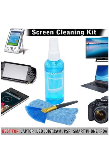 3 in 1 Multi Purpose univerasl screen LCD Cleaning Kit for Laptop computer LED and Smart Phone LCD Cleaner Suit (100ML)