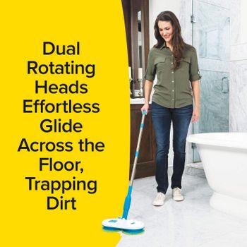 The Motorized Dual Spinning Mop Rechargeable & Cordless with 6 Cleaning Reusable Pads