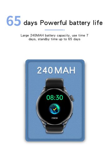 GT5 Smart Watch 1.32 Inch Full Touch Screen Bluetooth Call Remote Music Control  Wireless Charger Smartwatch Heart Rate Sleep Monitor - Black