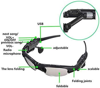 Smart Sunglasses Earphone Wireless Bluetooth Sun Glasses Lens DrivIn g Headset Stereo With Mic Noise Cancelling