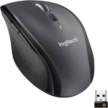 Logitech M705 Marathon Wireless Mouse, 2.4 GHz with USB Unifying Mini-Receiver, 1000 DPI Laser Grade Tracking, 7-Buttons, Extra Thumb Buttons, 3-Year Battery Life, PC / Mac / Laptop - Black