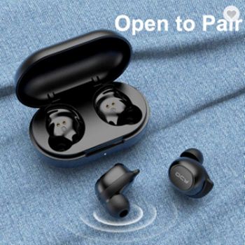 Original QCY T17 TWS Mini Bluetooth Headphones Earphones Stereo Wireless Earbuds With QCY Exclusive APP Available Black