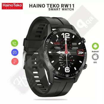 Haino Teko Germany  RW-11 46mm Bluetooth Smart Watch, Calls Silver With *Dual Straps* for Android & IOS, Black