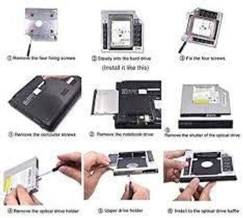 ZonixPlay SATA to SATA 2nd SSD HDD Hard Drive Caddy Adapter Tray Enclosures (9mm)