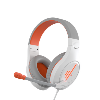 Meetion Stereo Gaming Headphones White Orange Lightweight BacklitHP021