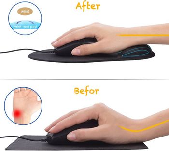 Ergonomic Mouse Pad with Gel Wrist Rest Support Comfortable Wrist Rest Mouse Pad with Non-Slip PU Base for Computer Laptop Home Office Travel