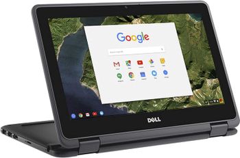 Dell 3189 Convertible Chromebook 11.6 inches HD IPS Touch Screen Intel Celeron N3060 Up to 2.48GHz 4GB Ram 32GB SSD HDMI WiFi Webcam Chrome OS - Grayish Black