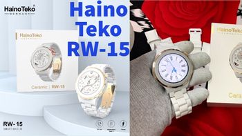 Haino Teko RW-15 Smartwatch Ceramic, 3 straps (Ceramic,Leather and Silicon), Heart Rate Sensor, Wireless charger, Battery Backup 1-2 Days Normal Usage, Bluetooth, Screen Size 46 mm