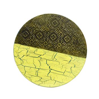 Hand-Painted Limition Metal Wall Art Yellow/Gold