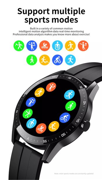 S200  Smart Watch IP67 Waterproof Exercise Watch Support Bluetooth Remote Monitoring 200mah 1.28 inch screen Smart bracelet - Black